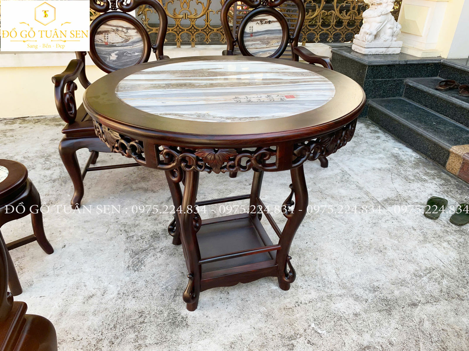 Hình ảnh chi tiết  bộ ghế guột gỗ trắc 